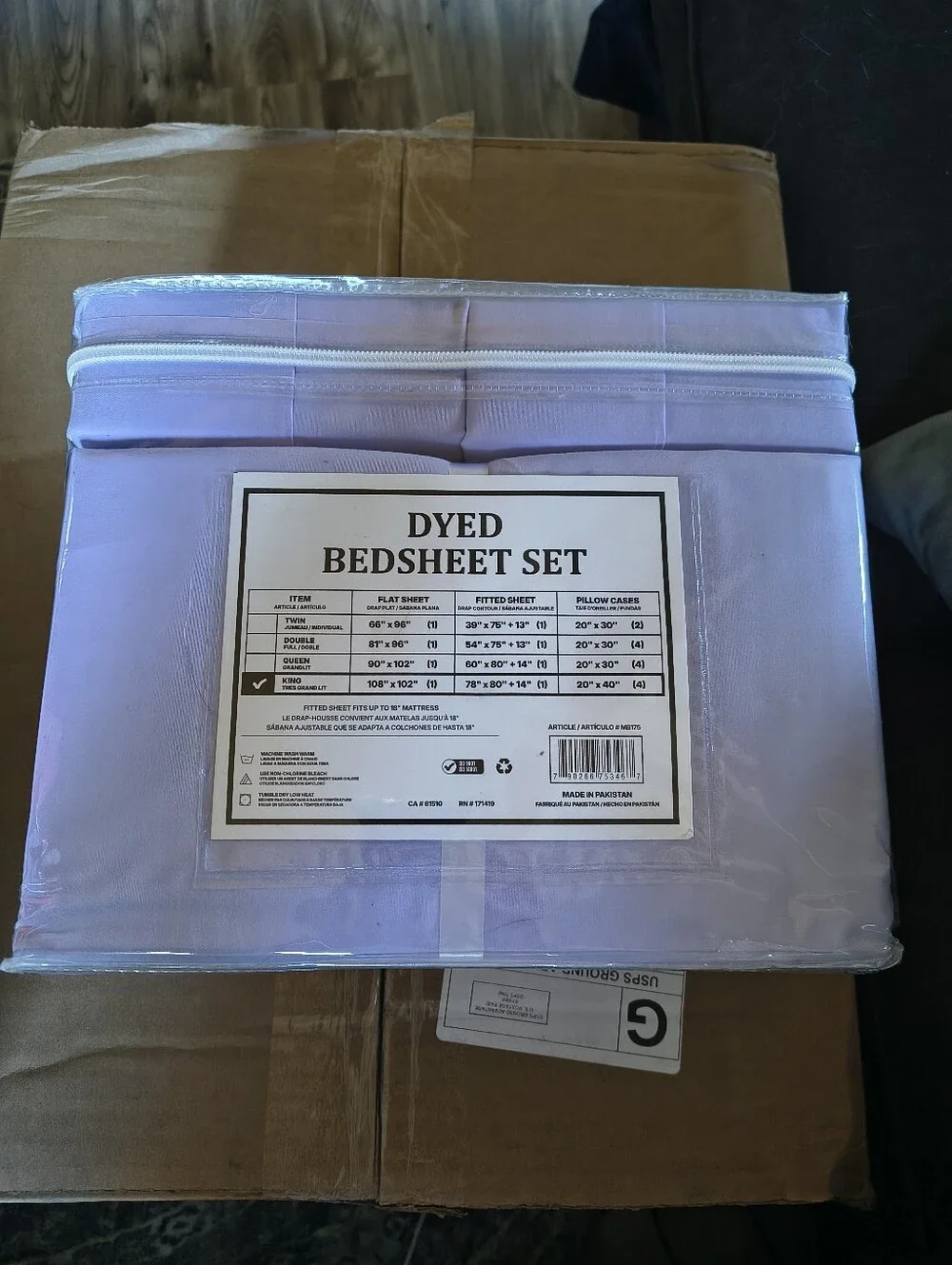 6400 Series 6-Piece Dyed Sheet Set King Size Lavender